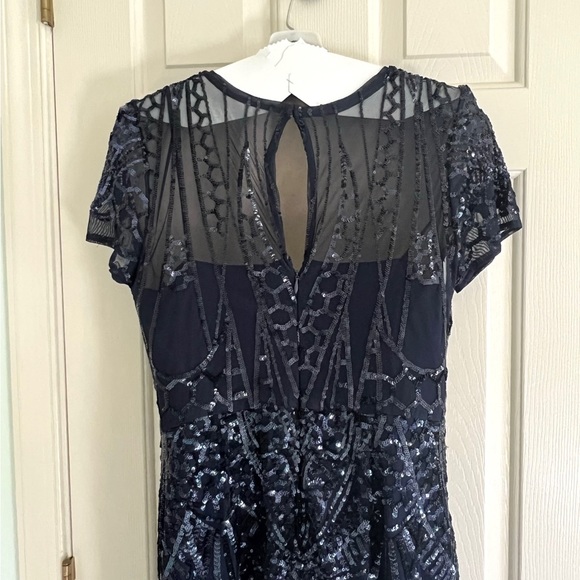 R&M Richards Navy Beaded Dress - Picture 4 of 4